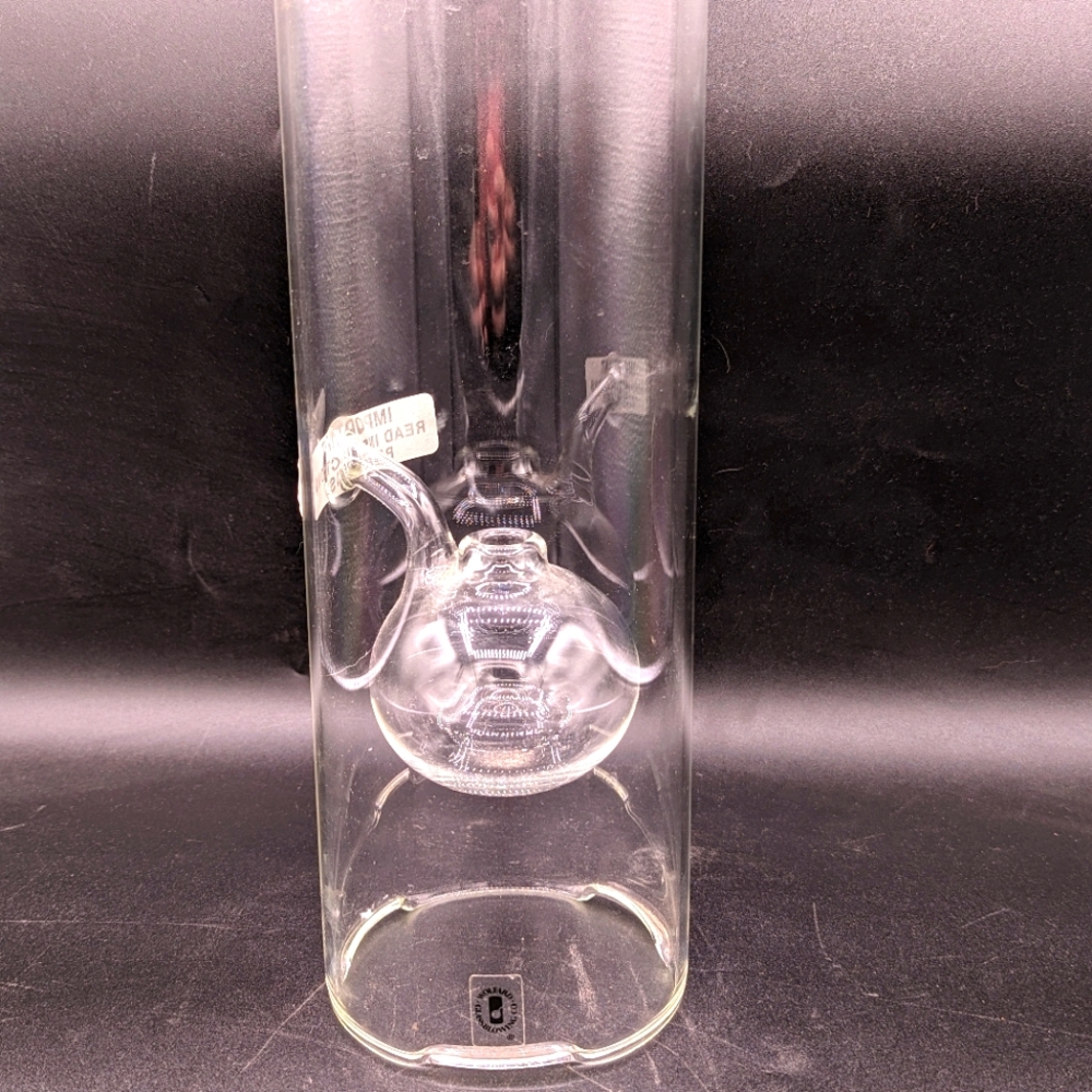 Vintage Wolfard Glass Blowing Company Hand Blown 12" Glass Oil Lamp w Sticker